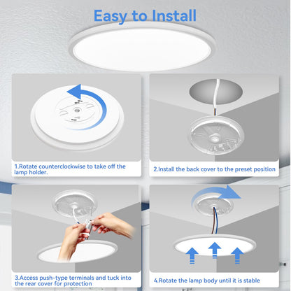 Pleasure 42cm LED ceiling light dimmable with remote control, 32W 4000K/RGB ceiling lamp color changing LED panel with night light, ultra-thin round LED lamp for children's room bedroom kitchen living room balcony.