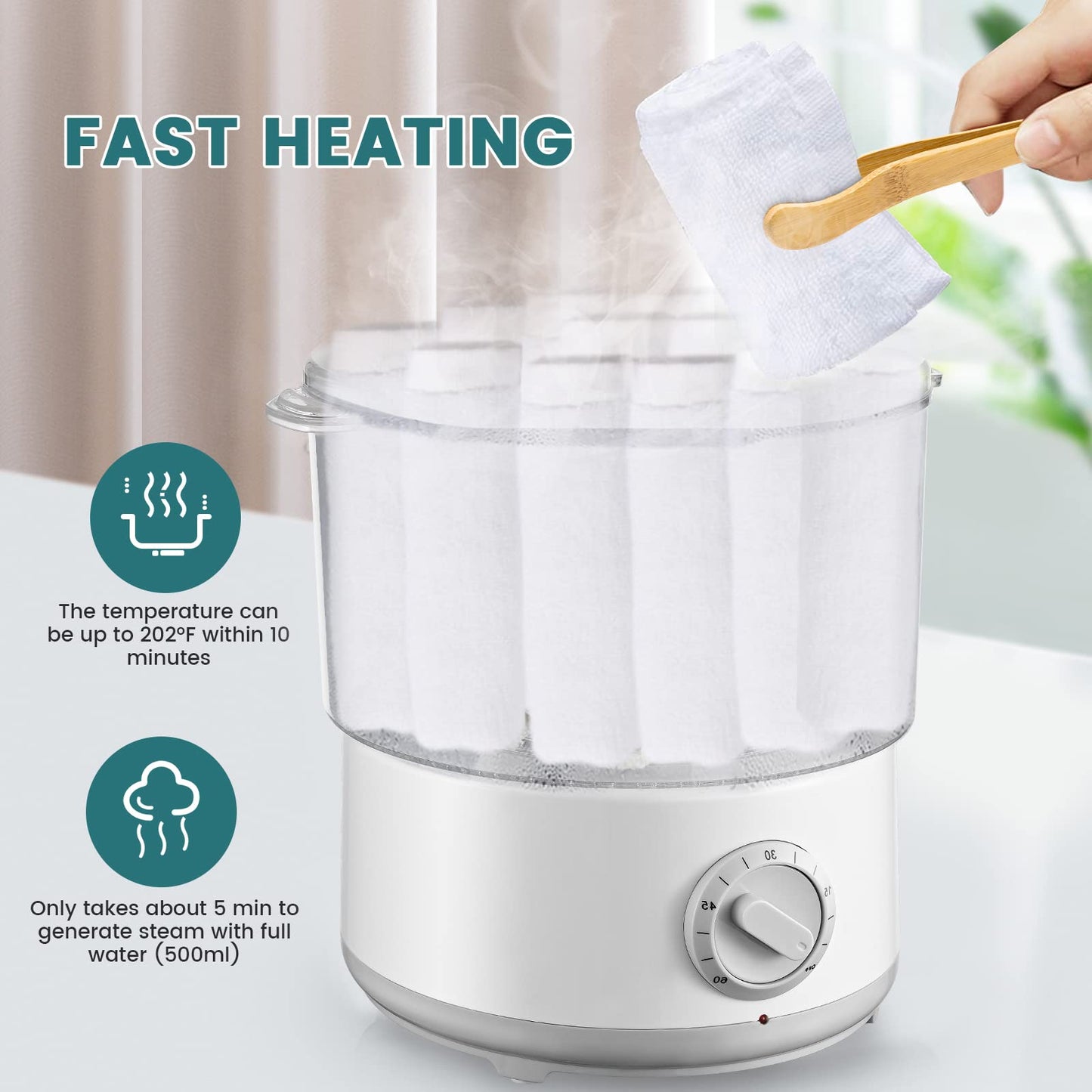 Aomdom towel warmer, towel steamer with towel clip, electric towel warmer, heats up quickly to 202°F, spa towel warmer with large capacity for spa/salon/home use.