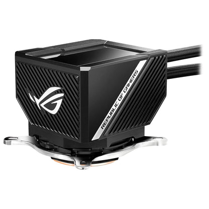 ASUS ROG RYUJIN II 360 ARGB All-in-One CPU water cooling (3.5-inch LCD, integrated pump fan for VRM and M.2 cooling, 3x ROG 120mm ARGB radiator fans)