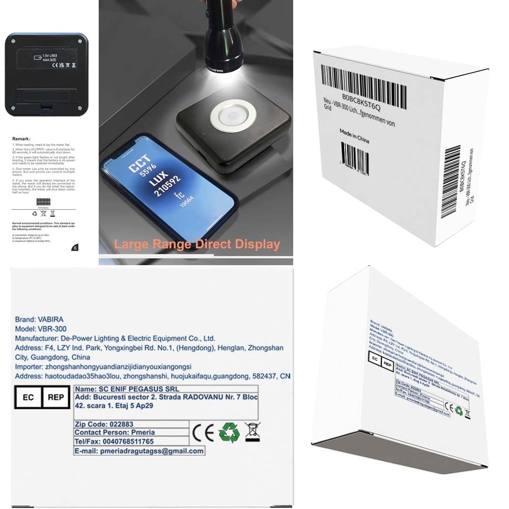 VBR-300 exposure meter, CCT meter, color temperature, test LUX distribution, foot-candle meter