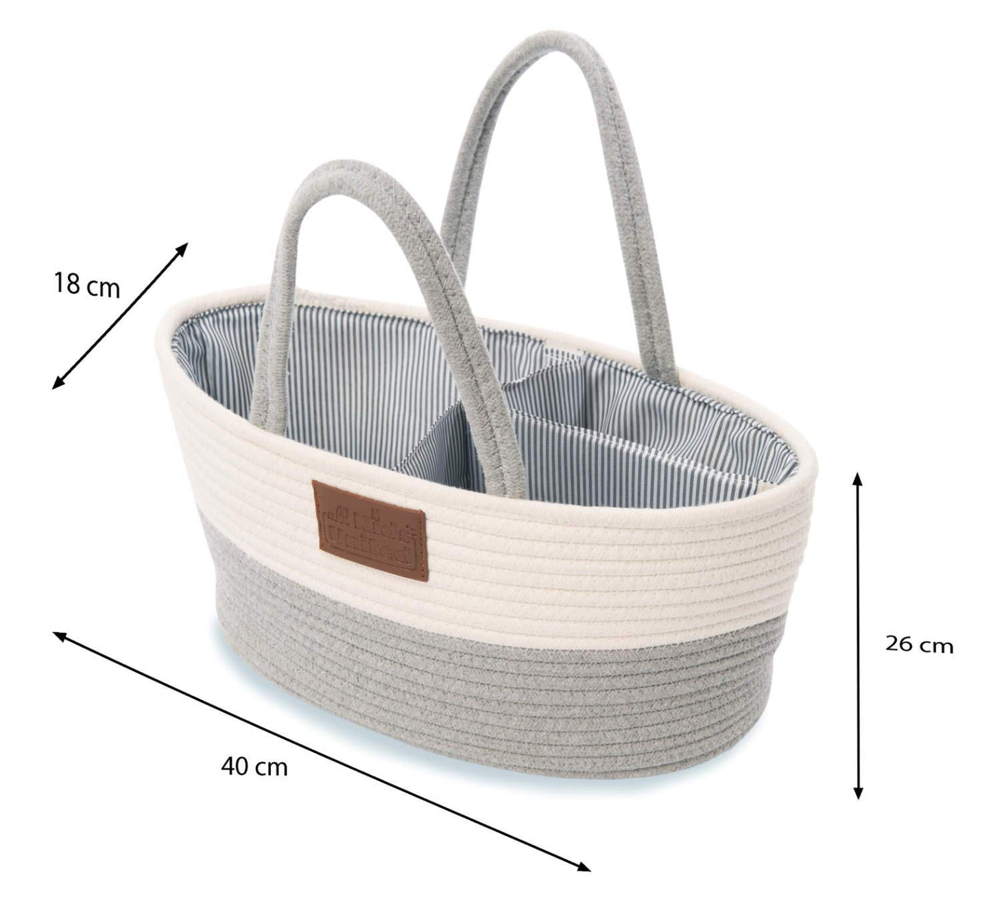 All Kids United Baby Changing Organizer; Diaper Caddy Baby Basket Changing Bag for diapers & changing essentials, portable shopping bag shopper diaper storage basket made from 100% cotton linen.
