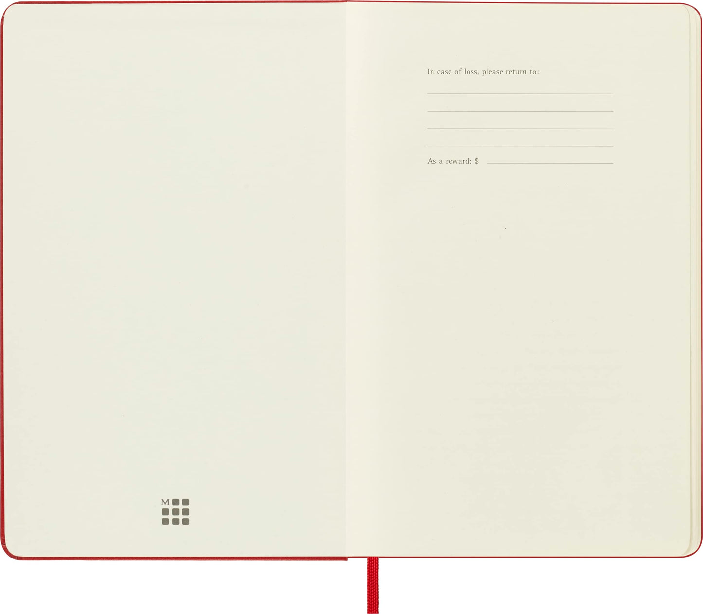 Moleskine colored notebook (Large, Hardcover, blank) red