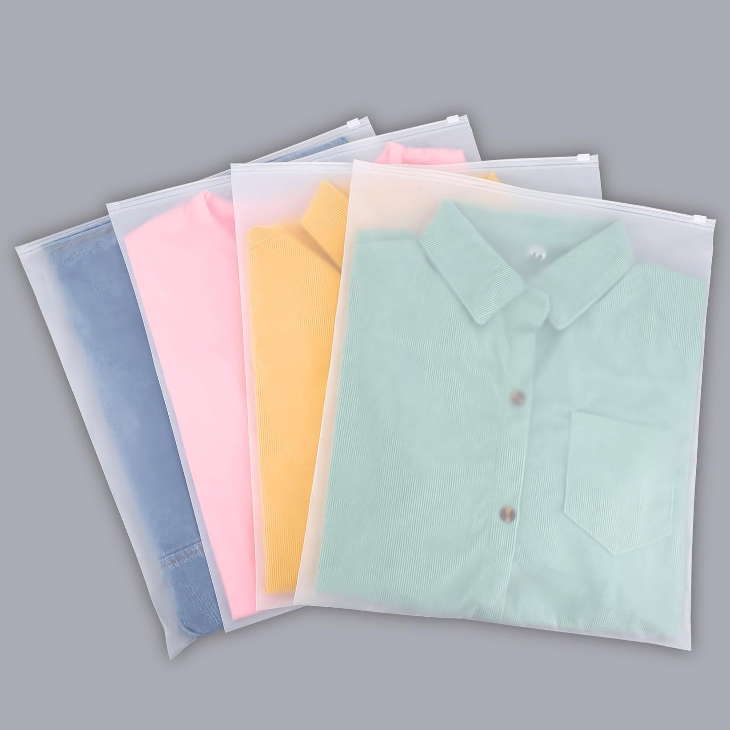 Svaldo Zip Bag clothing, 100 pieces 35*40cm storage bags, Frosted Transparent Bag, Storage Bags for Sweaters, Jeans, Jackets (Without Ventilation Openings)