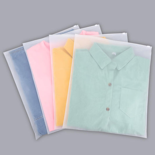 Svaldo Zip Bag clothing, 100 pieces 35*40cm storage bags, Frosted Transparent Bag, Storage Bags for Sweaters, Jeans, Jackets (Without Ventilation Openings)