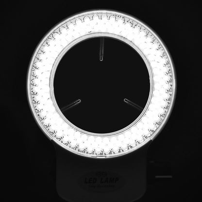 Microscope Camera 144 LED Beads Light Source Brightness Adjustable Ring Lamp (White EU Plug 110-220V)