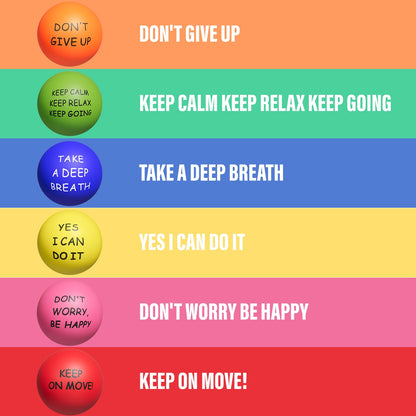 KDG Stress Ball Adult Motivational Stress Balls (6-pack) for kids and adults, stress relief balls with quotes to alleviate anxiety and anger as a gift.