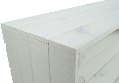 Crate set Altes Land 2 large fruit crates Tosca white/natural/flamed with long insert shelf/divider approx 75x40x26cm/ shelving apple crate/wine crate storage shelf storage crate (White)