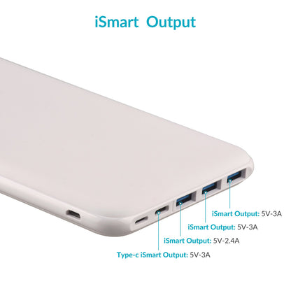 Charmast Power Bank, Ultra Slim Powerbank 26800mAh with 4 outputs & 3 inputs, USB C In & Out External Portable Chargers Compatible with iPhone 16/15/14/13/12 Pro Max Plus iPad Samsung Huawei Tablet (White)