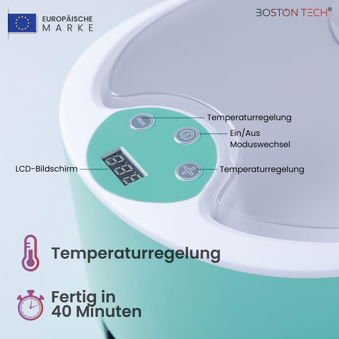 Paraffin wax warmer for hands and feet. Thermotherapy, muscle pain, arthritis, aesthetic use, and hydration of the skin. Fast heating in 40 min. Capacity of 5 L. BE108 (Green)