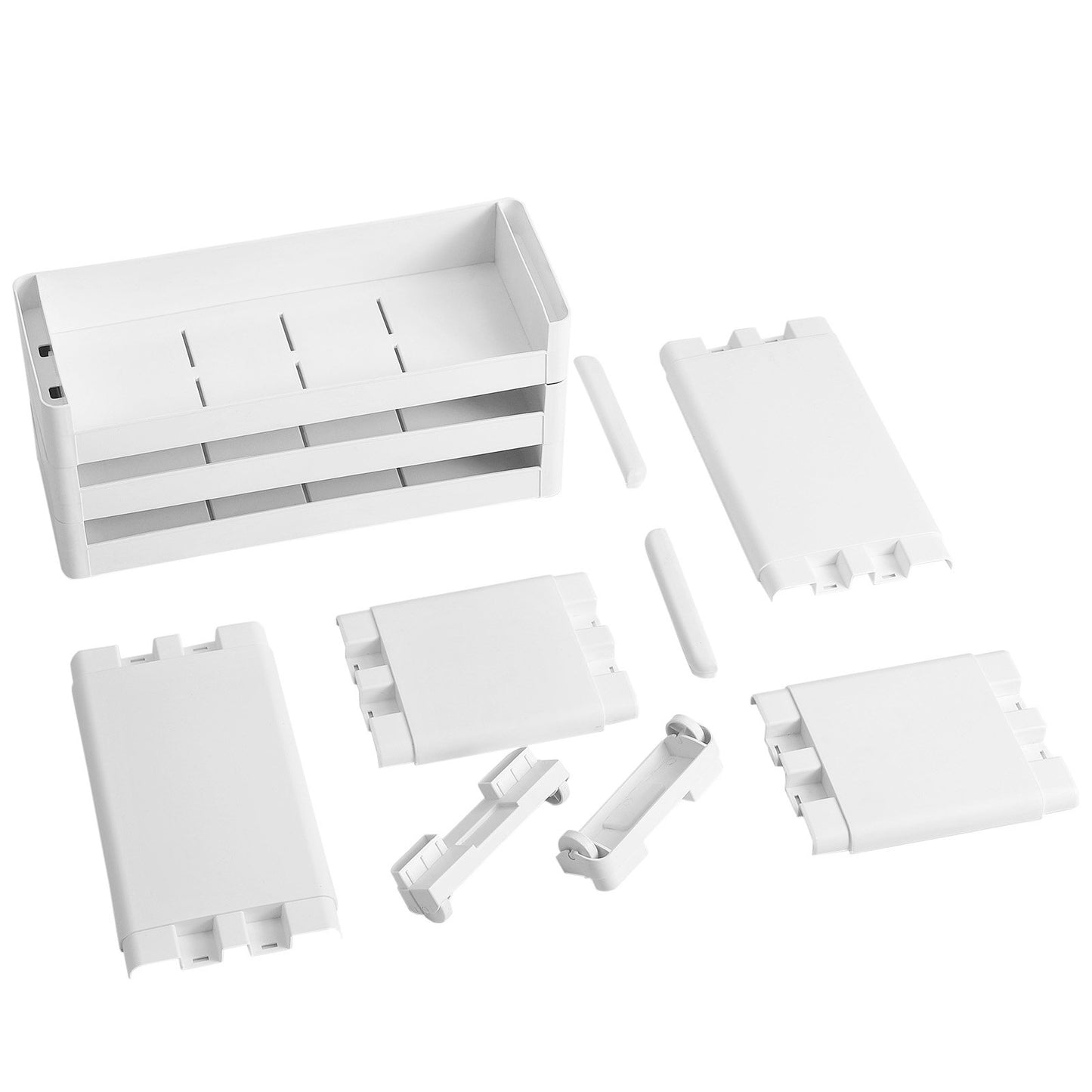 SONGMICS narrow gap storage cart with 3 shelves, niche cabinet on wheels for kitchen, bathroom, basement, KFR09WT, white, 45 x 17 x 68.5 cm