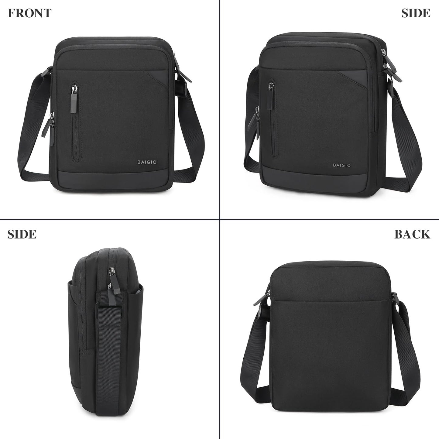 BAIGIO Men's Shoulder Bag for Tablet iPad up to 11 inches, Crossbody Bag for Men for Work Travel Everyday Life, Waterproof.