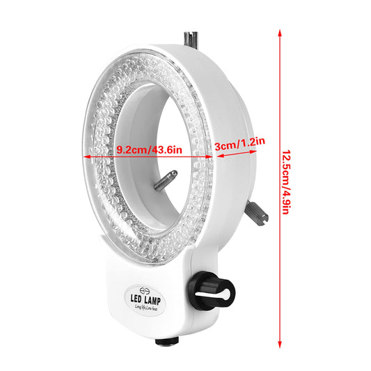 Microscope Camera 144 LED Beads Light Source Brightness Adjustable Ring Lamp (White EU Plug 110-220V)