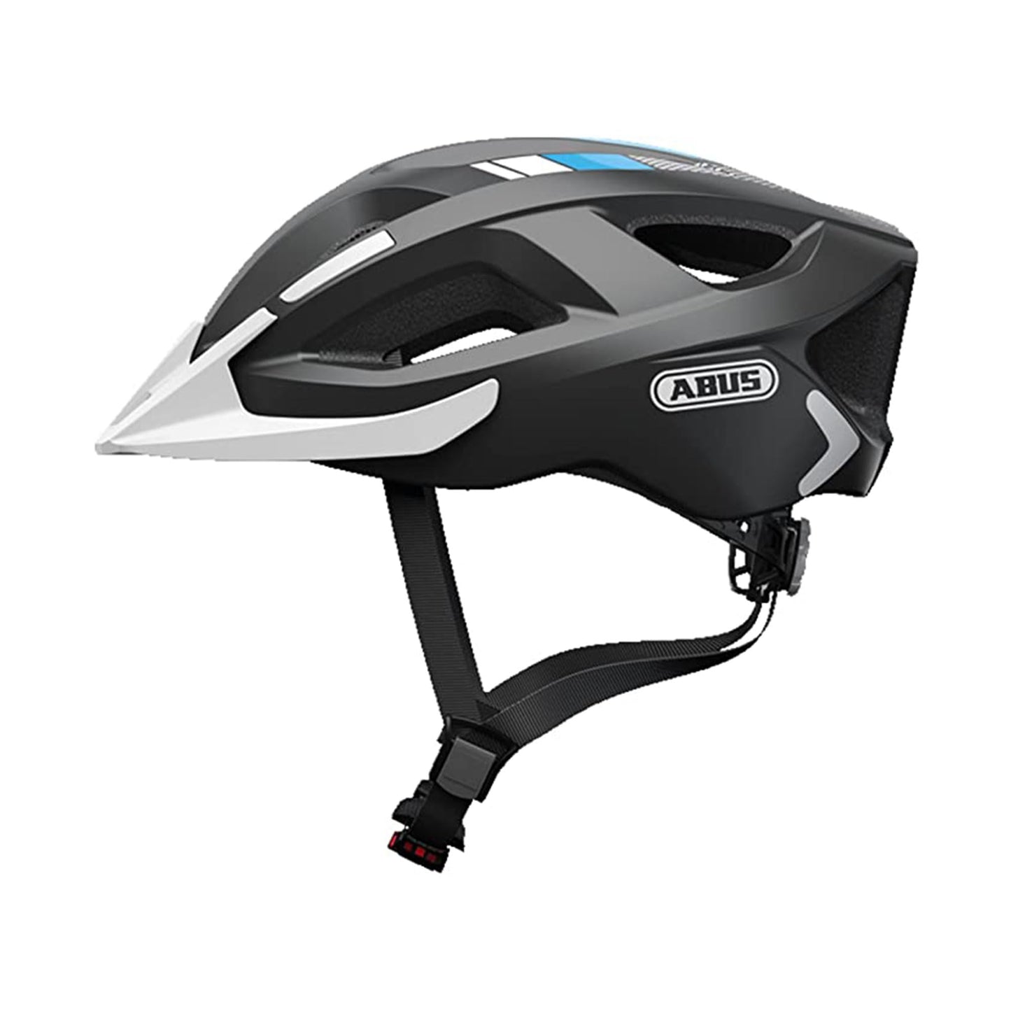 ABUS urban helmet Aduro 2.0 - versatile bike helmet with integrated light - sporty design for city commuting - for men and women - Grey/White, Size M