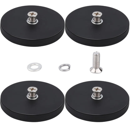 Aenienoe Neodymium Magnets Rubberized 66mm Threaded Magnet 30kg Very Strong Magnets Thread, Rubberized Magnets Inner Thread M6 4 Pieces