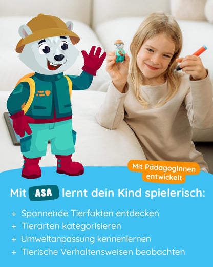 Edurino Figure ASA Animal World up to 10 (Level 2) from 4 years including app | Innovative & digital learning game | Explore diverse animal worlds | Explore habitats
