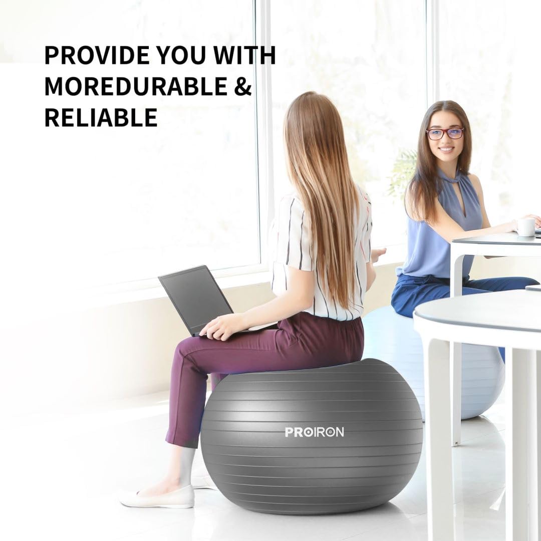 PROIRON Gym Ball Pezziball Exercise Ball Training Ball Fitness Ball & Balance for Core Training with Pump Anti Burst Pilates Ball Durable for Adults Office Pezziballs Gym Balls