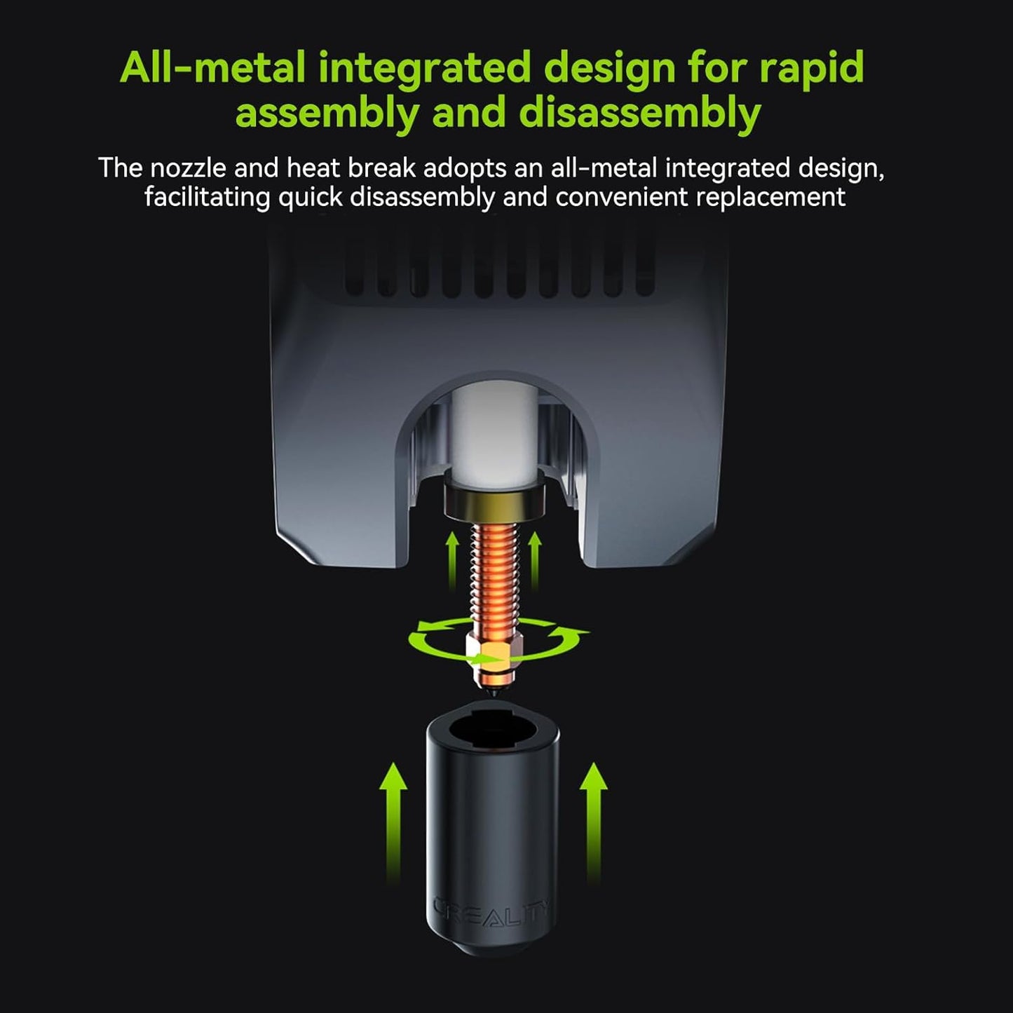 Creality Unicorn K2P Quick-Swap Nozzle 0.2mm for K2 Plus, Creality Hi 3D Printer, hardened steel nozzles, all-metal integrated for printing PLA, ABS, PETG, TPU, PP, PC