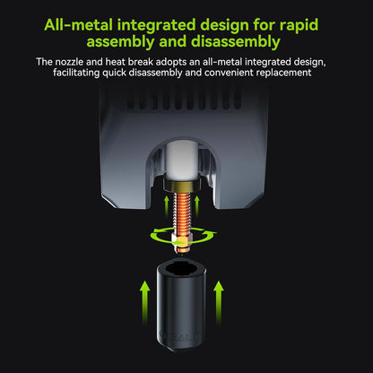 Creality Unicorn K2P Quick-Swap Nozzle 0.2mm for K2 Plus, Creality Hi 3D Printer, hardened steel nozzles, all-metal integrated for printing PLA, ABS, PETG, TPU, PP, PC