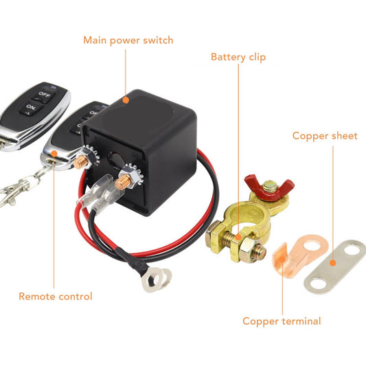 Dpofirs Remote Battery Disconnect Switch, Enhanced switch for vehicles, 12V200A, Black
