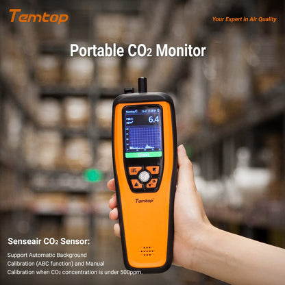 Temtop CO2 meter, carbon dioxide meter, air quality meter for CO2 particles PM2.5 PM10, home air quality monitor, M2000C 2nd