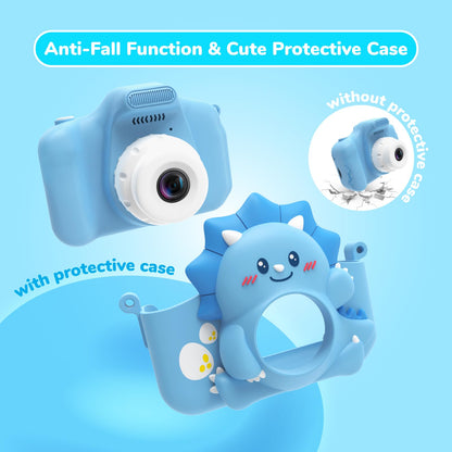 Children's camera, HiMont digital camera for kids with 32GB TF card & 2.0" screen, 1080P kids camera & selfie video camera, gifts for birthday Christmas, toys for 3-12 girls boys (Blue)