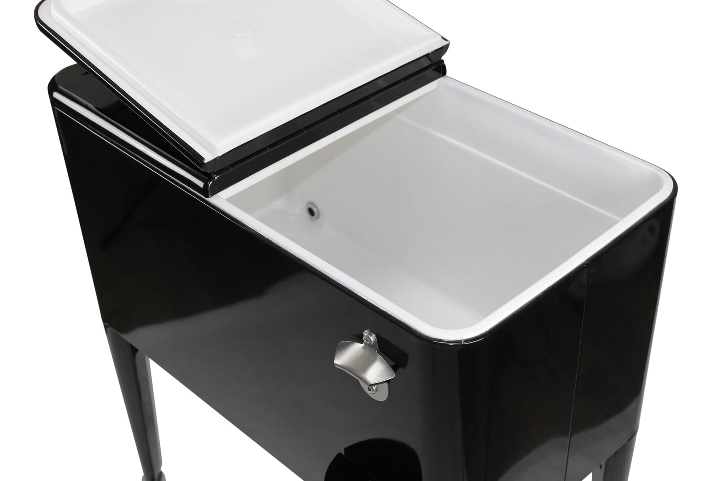 Kailua Cooler - American cooler box, cooler cart, party drink cooler, black.