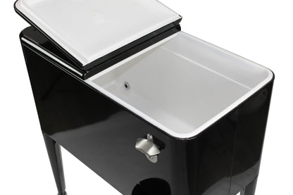 Kailua Cooler - American cooler box, cooler cart, party drink cooler, black.