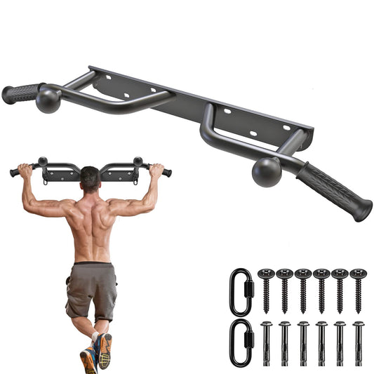 Kipika pull-up bar for wall mounting in home gyms. Suitable for various strength exercises. Supports up to 200 kg. Can also be used in doorways.