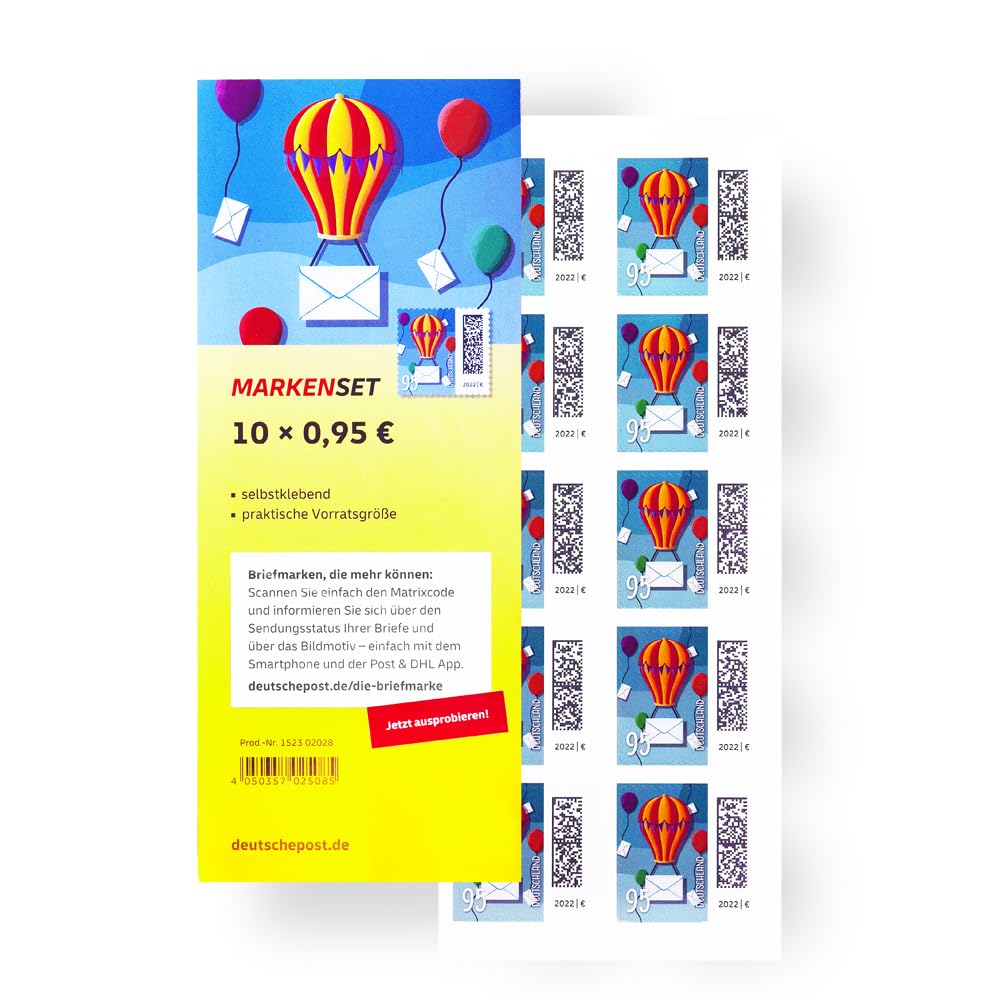 10 pieces 0.95 EUR 95 cents mint self-adhesive stamps | postage stamp set (theme: world of letters)