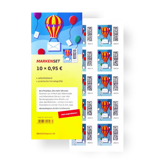 10 pieces 0.95 EUR 95 cents mint self-adhesive stamps | postage stamp set (theme: world of letters)
