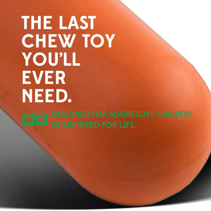 Goughnuts - Dog chew toy, practically indestructible - The dog toy for power chewers withstands even the most persistent dogs - Orange