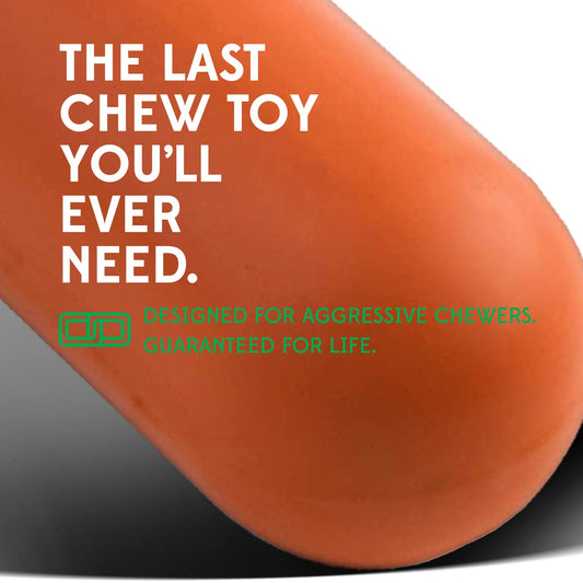 Goughnuts - Dog chew toy, practically indestructible - The dog toy for power chewers withstands even the most persistent dogs - Orange
