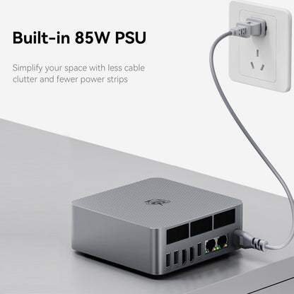 Beelink EQR6 Mini PC, AMD Ryzen 5 6600U (6C/12T up to 4.5Ghz), 32GB LPDDR5 RAM 500GB PCIe4.0 SSD Mini Computer, WiFi6, BT5.2, Dual HDMI, Dual 1000M LAN, USB3, Type-C