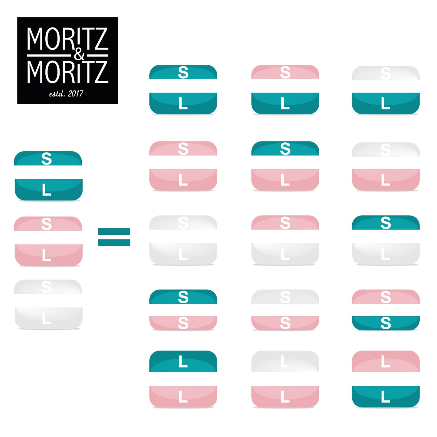 Moritz & Moritz 3x Lunchbox for Kids with Compartments - Mix & Match Children's Lunchbox - Colorful Kids' Bento Box