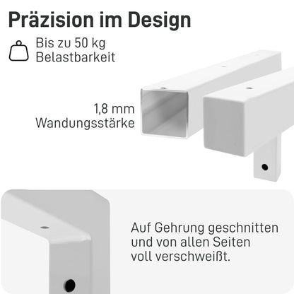 Natural Goods Berlin 2x Wall Console ANGLE | Washbasin Console stable | Easy wall mounting | Shelf bracket made of metal in white | Heavy-duty angle for sink & wall shelf | 450mm