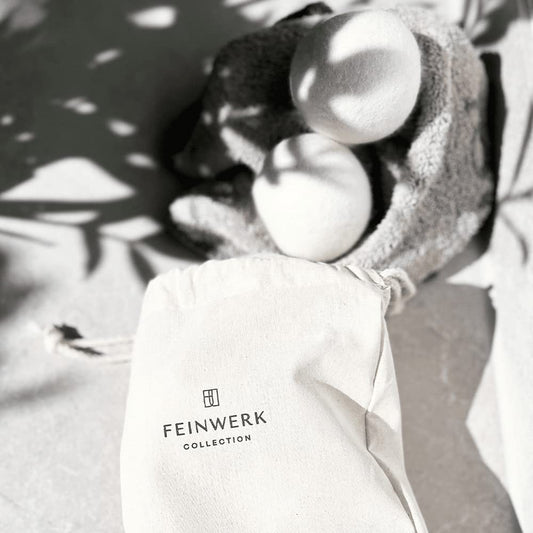 FINEWORK COLLECTION Dryer Balls - 6 pieces - Size L - Dryer balls for laundry dryers - Organic Merino wool - certified - mulesing-free - soothing laundry scent