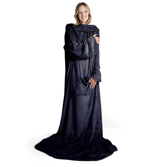 Blumtal Blanket with Sleeves Unisex - Cozy blanket with sleeves - OEKO-TEX certified blanket with sleeves and foot pocket - Sleeve blanket for women & men - Adult blanket with arms in various colors.