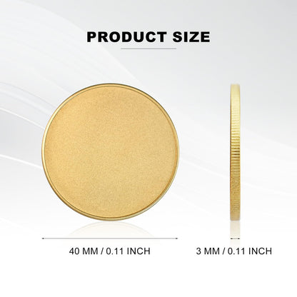 20 pieces of brass blank challenge coins, 40mm engraving blanks with threaded edge. Coins for DIY crafts, engraving, traveling, accessories. Material for fiber laser engraving machine (3mm Brass).