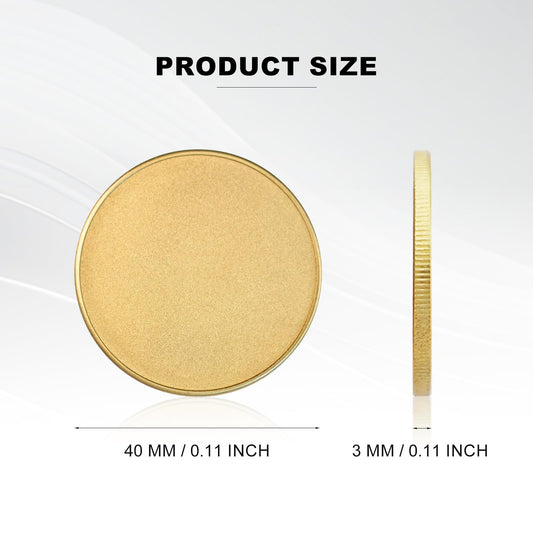 20 pieces of brass blank challenge coins, 40mm engraving blanks with threaded edge. Coins for DIY crafts, engraving, traveling, accessories. Material for fiber laser engraving machine (3mm Brass).