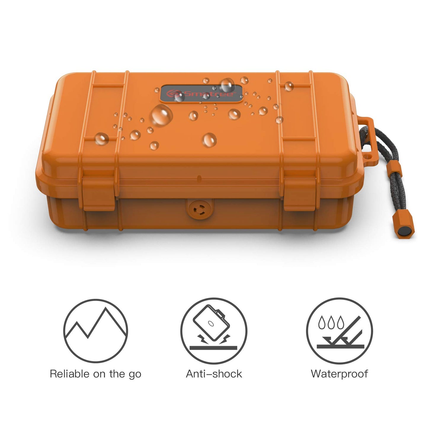 Smatree waterproof hardshell carrying case compatible with Gopro Hero 13/12/11/10/9/8/7/6/5 / Hero 2018 / DJI Osmo Action, Orange (camera and accessories not included)
