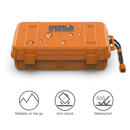 Smatree waterproof hardshell carrying case compatible with Gopro Hero 13/12/11/10/9/8/7/6/5 / Hero 2018 / DJI Osmo Action, Orange (camera and accessories not included)