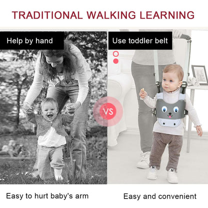 Vicloon Baby Walking Helper Walking Aid for Baby, Adjustable with Safety Buckle and Magic Stickers, Breathable Standing Walking Learning Helper Walker (Puppy - gray)