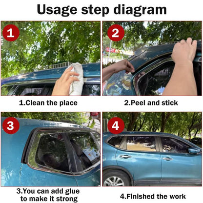 J Shape RV Gutter, 2.5M Adhesive Back, Roof Rain Diverting Strip for RV, Truck, Motorhome, Boat, Car, Van, Door, Camper