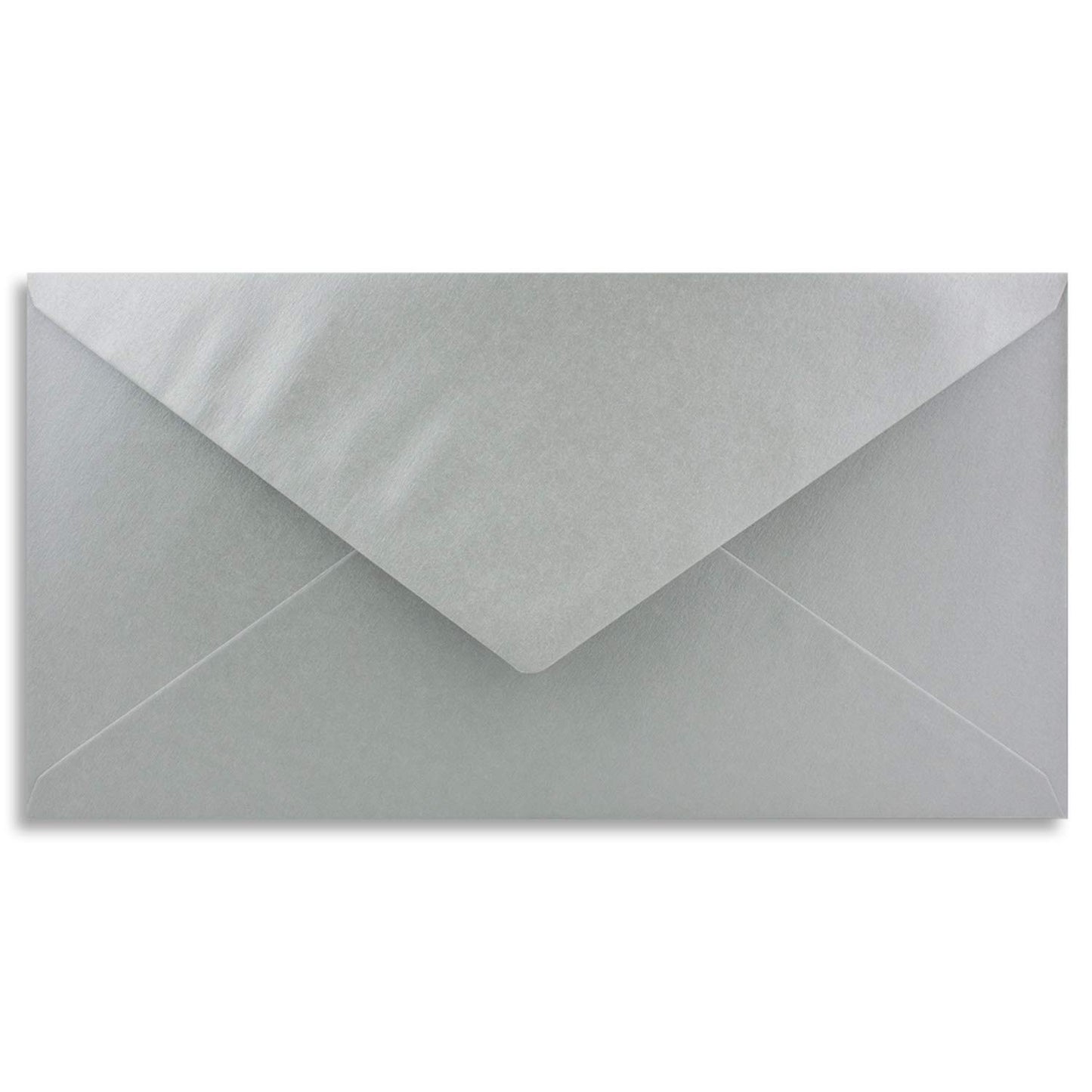 50 envelopes Silver Metallic DIN Long - 110 x 220 mm (11 x 22 cm) - wet adhesive without window - ideal for invitation cards - ColorsHappy series