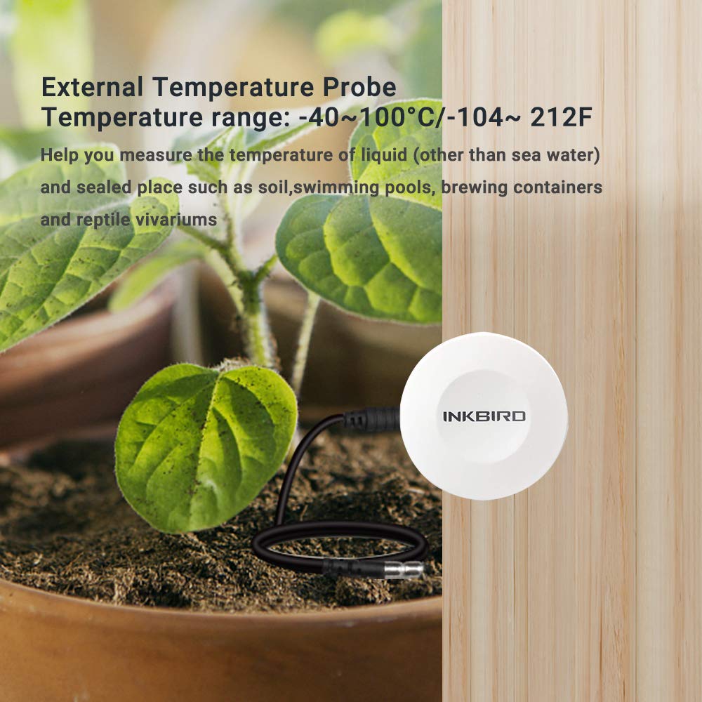 Inkbird IBS-TH1 indoor/outdoor thermometer Bluetooth hygrometer with LED screen smart sensor app.
