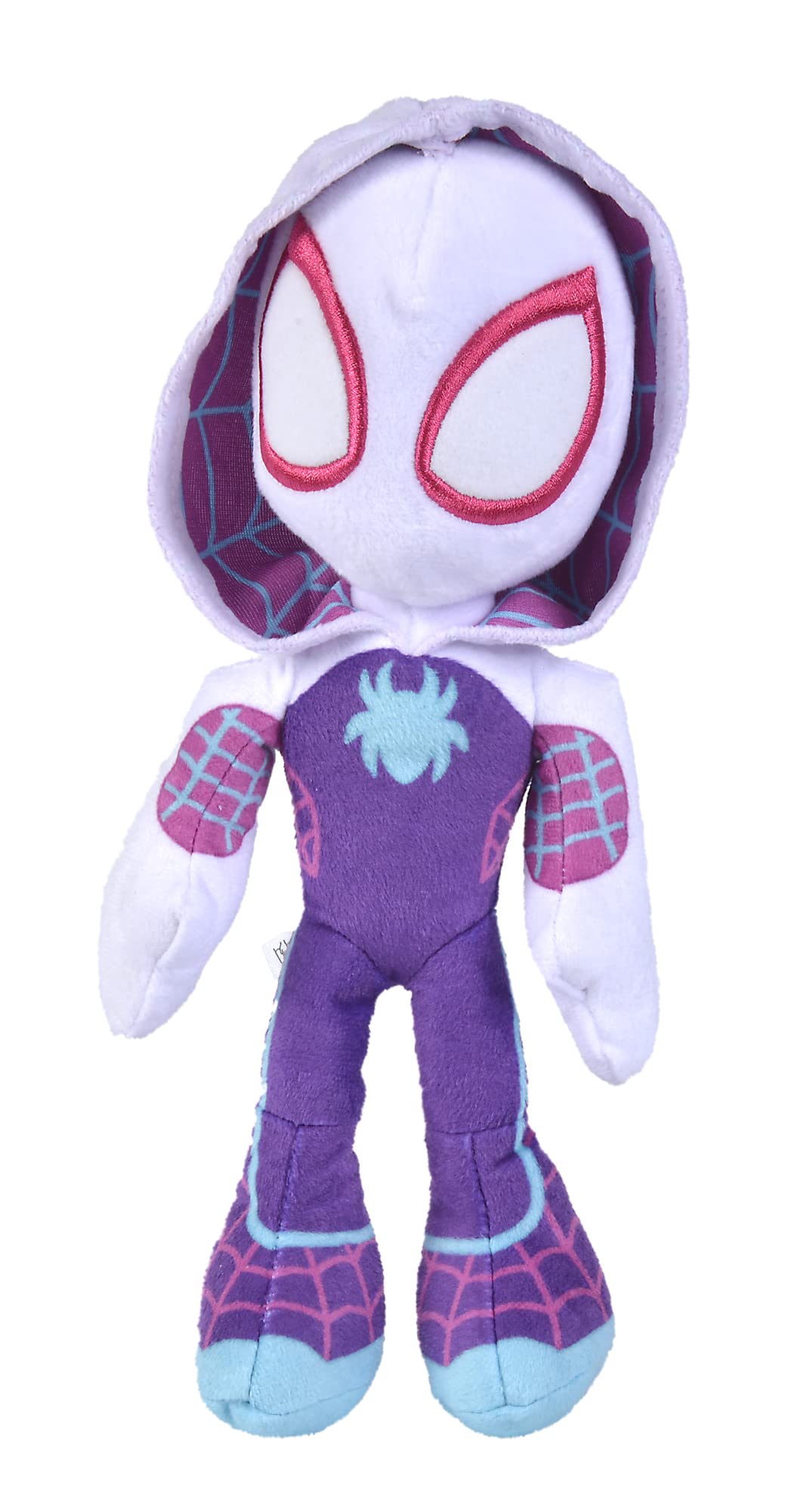 Simba 6315875810X12 - Disney Marvel Spidey, 25cm plush with glow in the dark eyes & 6315875811X12 - Disney Marvel Ghost Spider, 25cm plush with glow in the dark eyes.