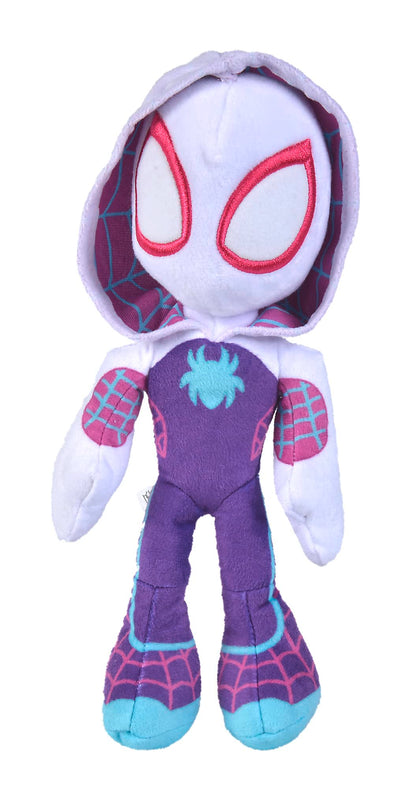 Simba 6315875810X12 - Disney Marvel Spidey, 25cm plush with glow in the dark eyes & 6315875811X12 - Disney Marvel Ghost Spider, 25cm plush with glow in the dark eyes.