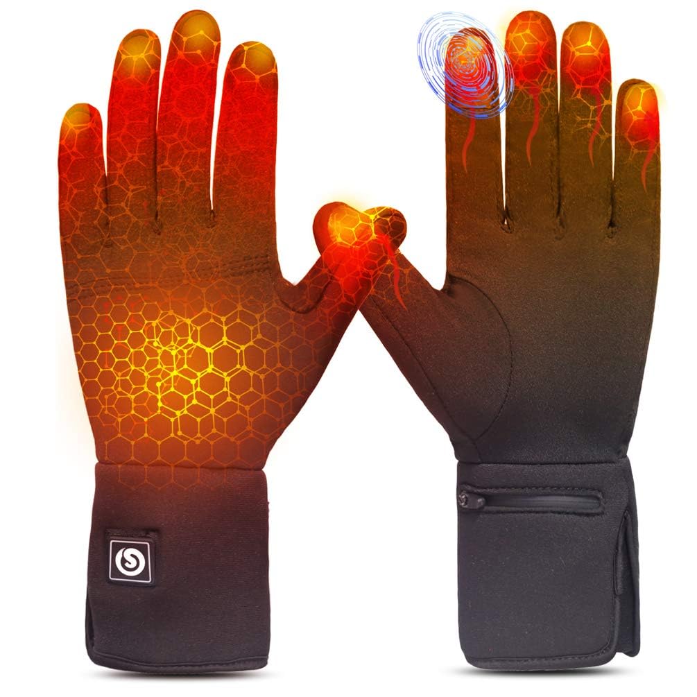Electric heated gloves for men and women, rechargeable heated winter gloves for outdoor biking, motorcycling, skiing, snowboarding, and hunting.