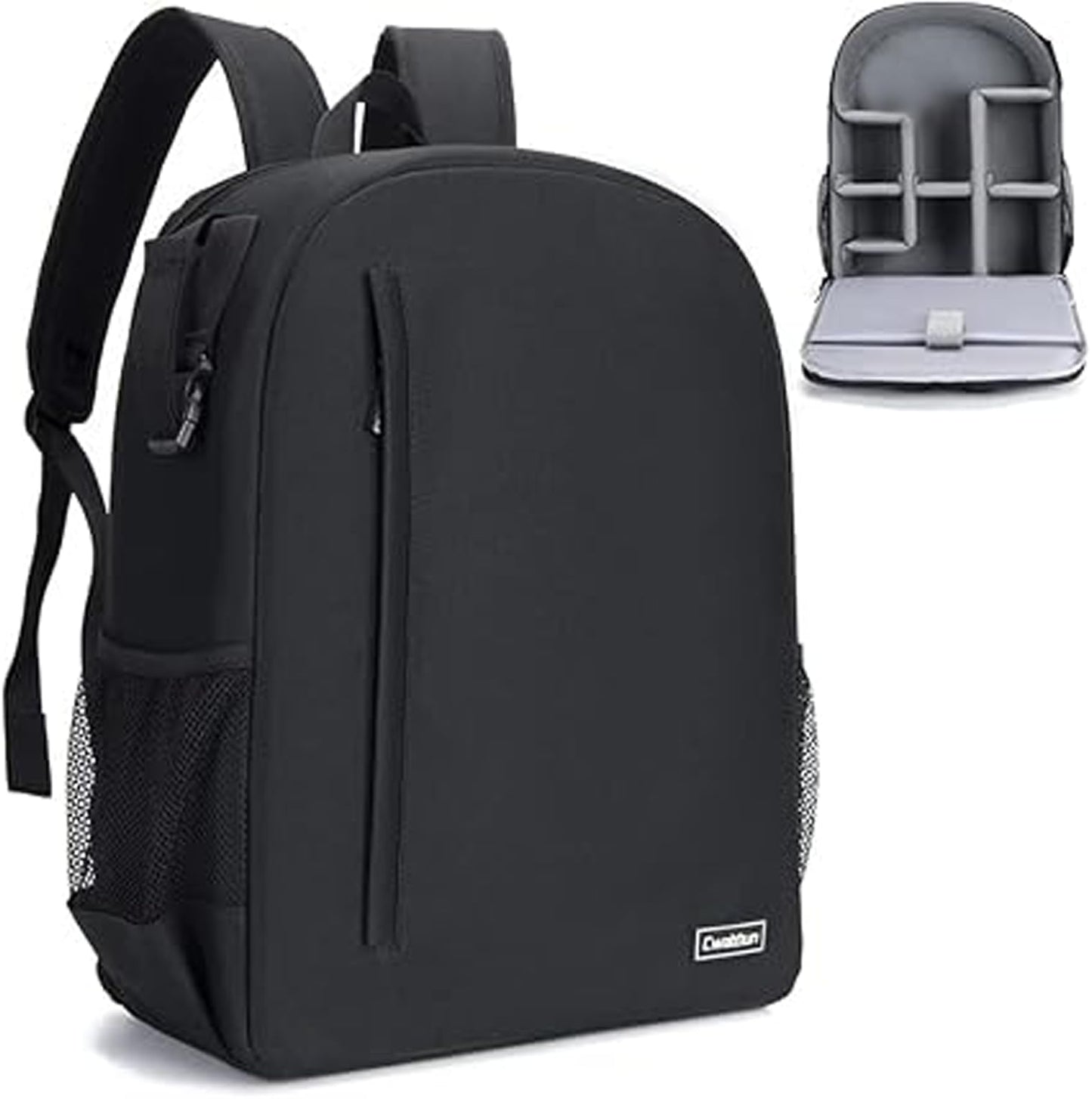 Cwatcun Camera Backpack Professional for mirrorless DSLR/SLR camera, waterproof, camera bag compatible for Sony Canon Nikon camera and lens tripod accessories (3.0 Black, L)