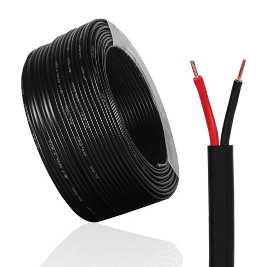Qiping 2 Core Flat Vehicle Wiring Cable 20m, 12V 24V 2 Core Trailer Cable LED Taillight Wiring with Cable Cross-section 2X 0.75mm² For Trailers Car Truck RV